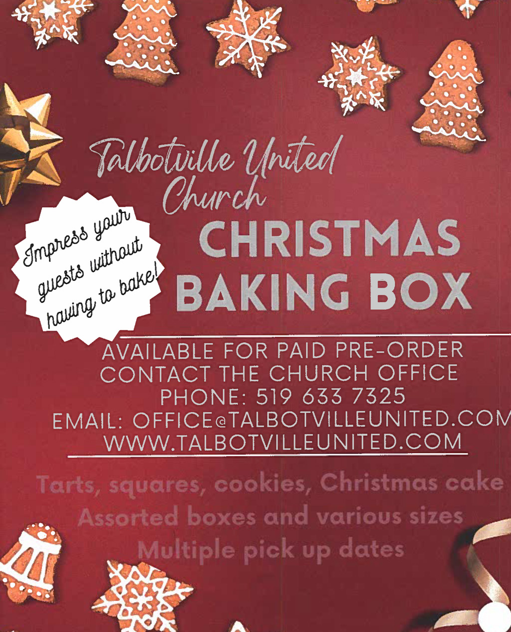 christmas bake sale poster